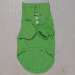 Kingmas Green Dog Mesh Shirt with White Buttons Size Medium